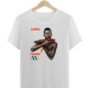 Orixá Exu com arte de oferenda, camiseta unissex branca Protegidos pelo Axé, orixá, entidade, umbanda, candomblé, terreiro
