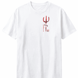 Tridende o orixá Exu, camiseta pluz size branca, Protegidos pelo Axé, entidade, umbanda, candomblé, terreiro