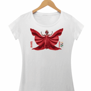 Orixá Iansã borboleta camiseta feminina branca - 100% algodão Protegidos pelo Axé, entidade, umbanda, candomblé, terreiro
