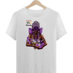 Orixá Nanã Buruque camiseta unissex branca - 100% algodão Protegidos pelo Axé, entidade, umbanda, candomblé, terreiro