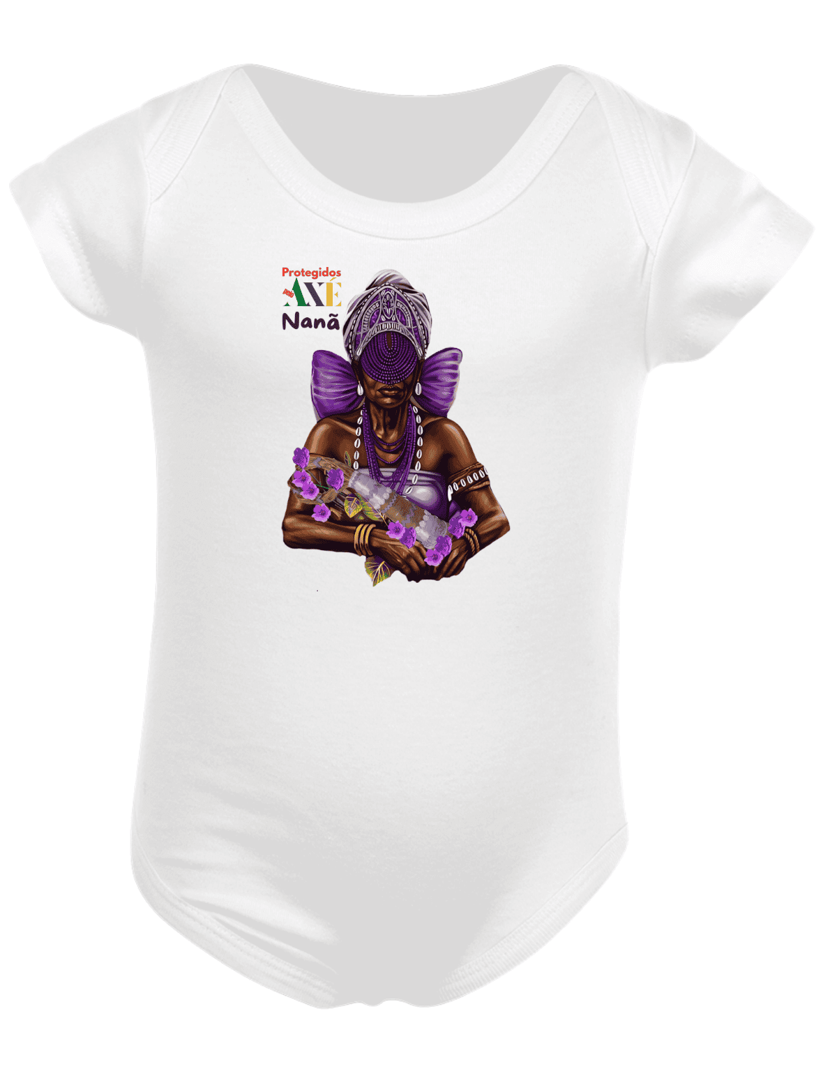 Orixá Nanã Buruque roupa bebê - 100% algodão Protegidos pelo Axé, entidade, umbanda, candomblé, terreiro