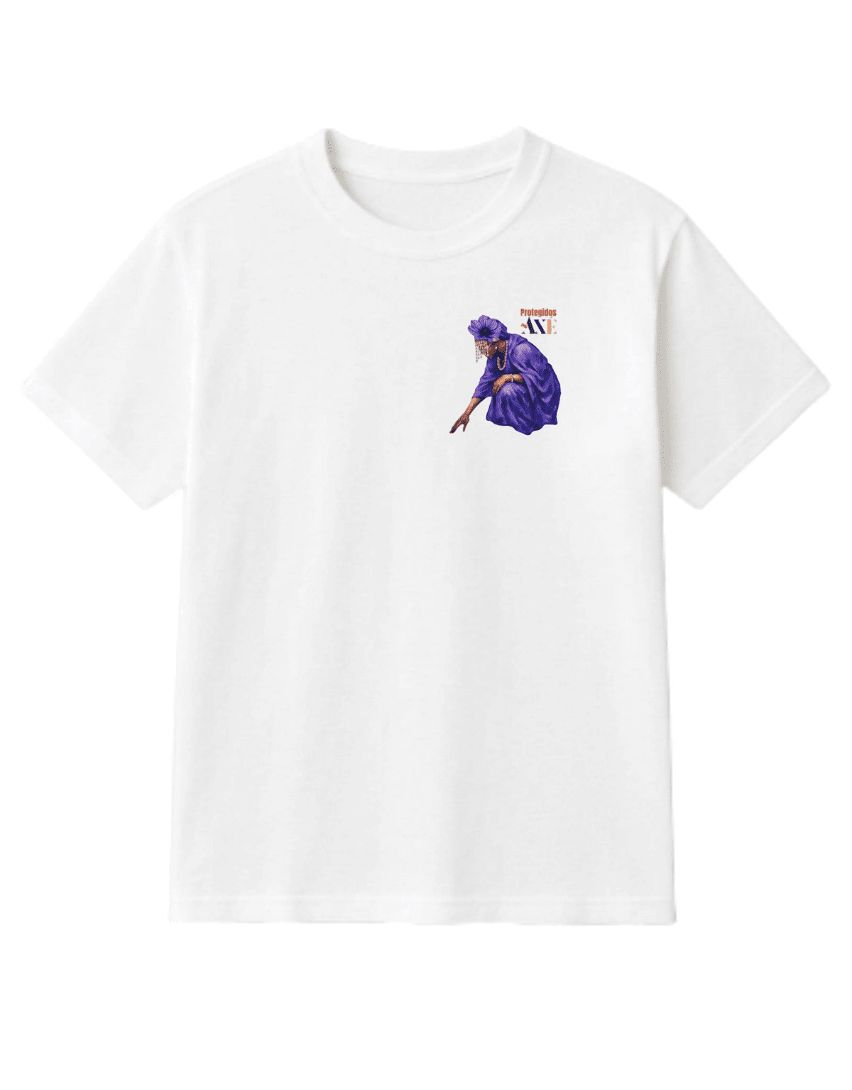 Orixá Nanã Buruque coração camiseta infantil branca - 100% algodão Protegidos pelo Axé, entidade, umbanda, candomblé, terreiro