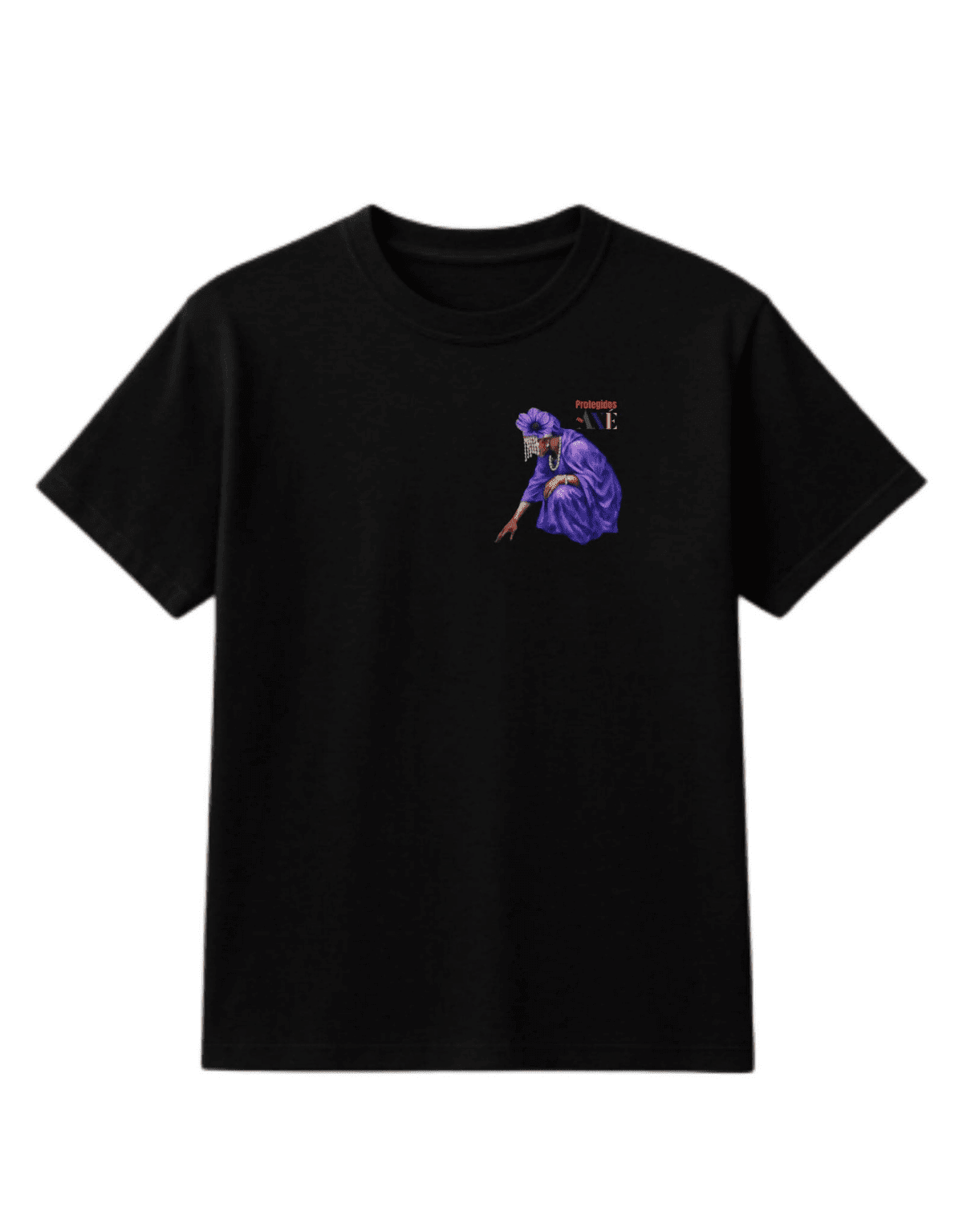 Orixá Nanã Buruque coração camiseta infantil preta - 100% algodão Protegidos pelo Axé, entidade, umbanda, candomblé, terreiro